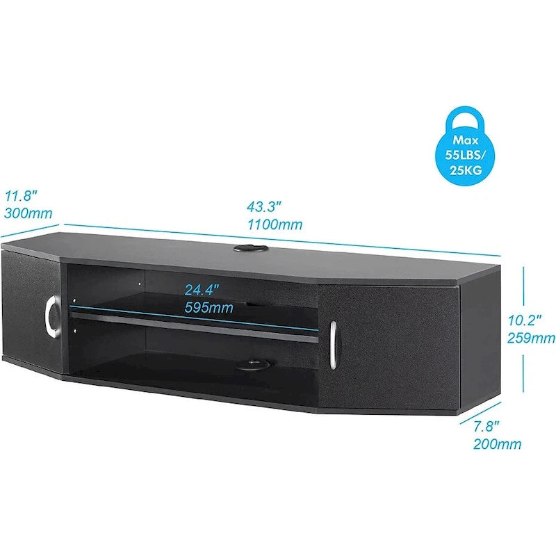 FITUEYES Meuble TV Mural Console Flottante Étagère de Rangement pour Bureau