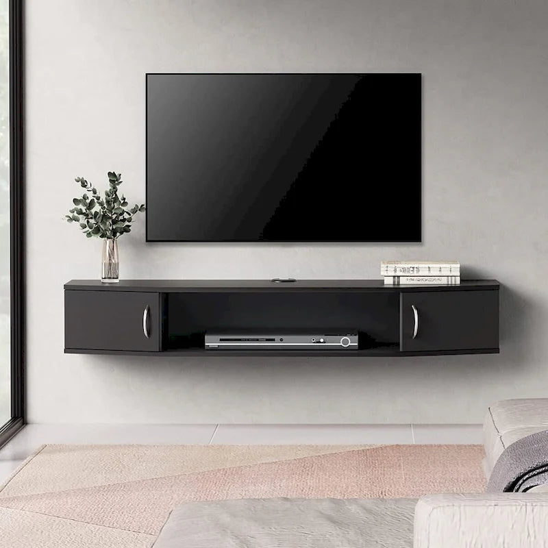 FITUEYES Meuble TV Mural Console Flottante Étagère de Rangement pour Bureau