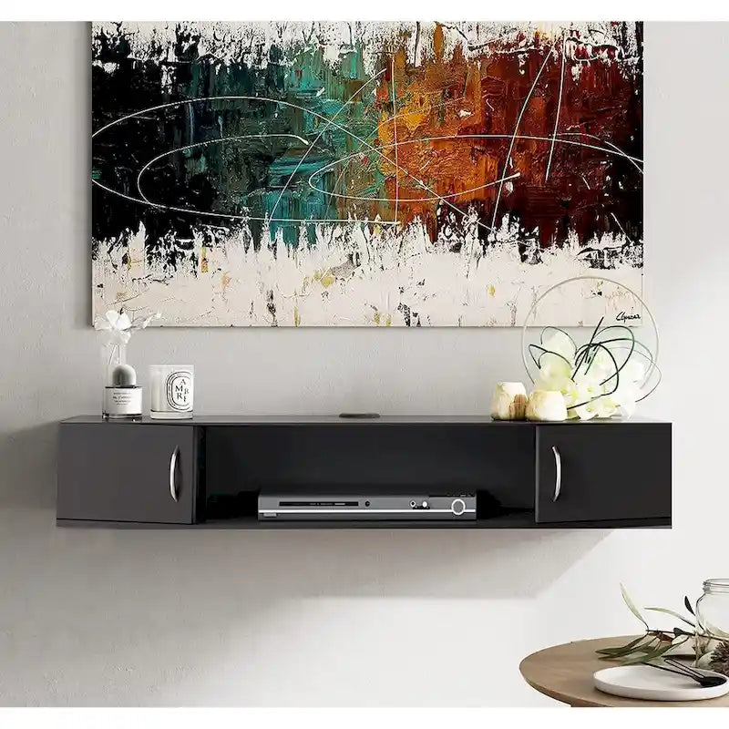 FITUEYES Meuble TV Mural Console Flottante Étagère de Rangement pour Bureau
