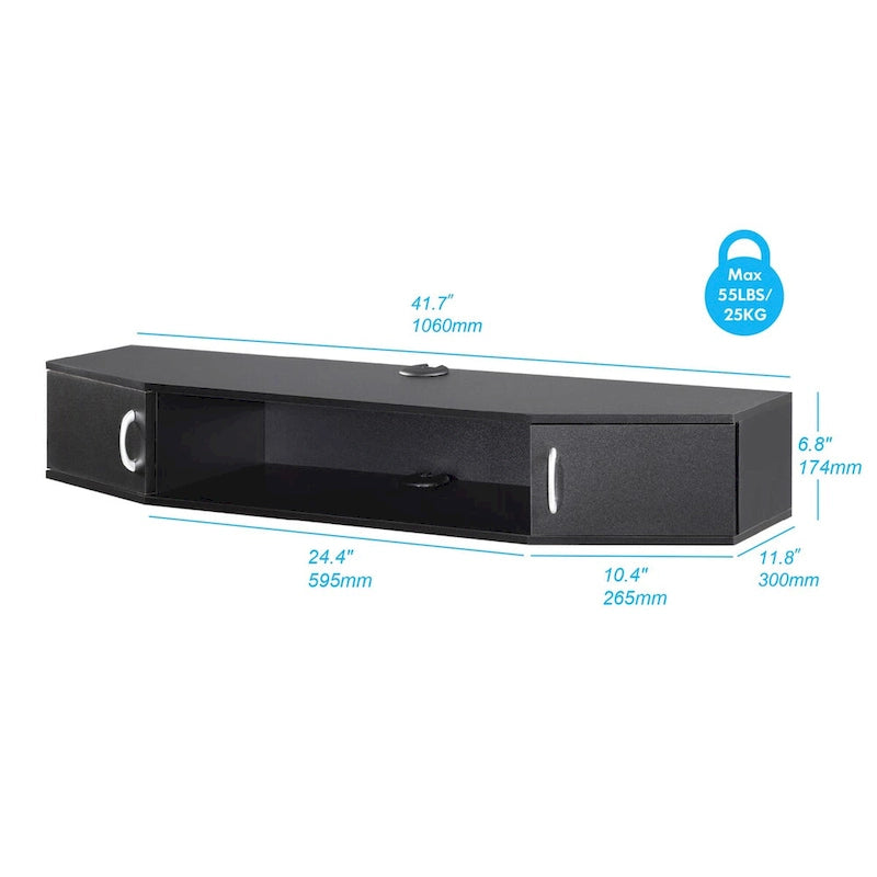 FITUEYES Meuble TV Mural Console Flottante Étagère de Rangement pour Bureau