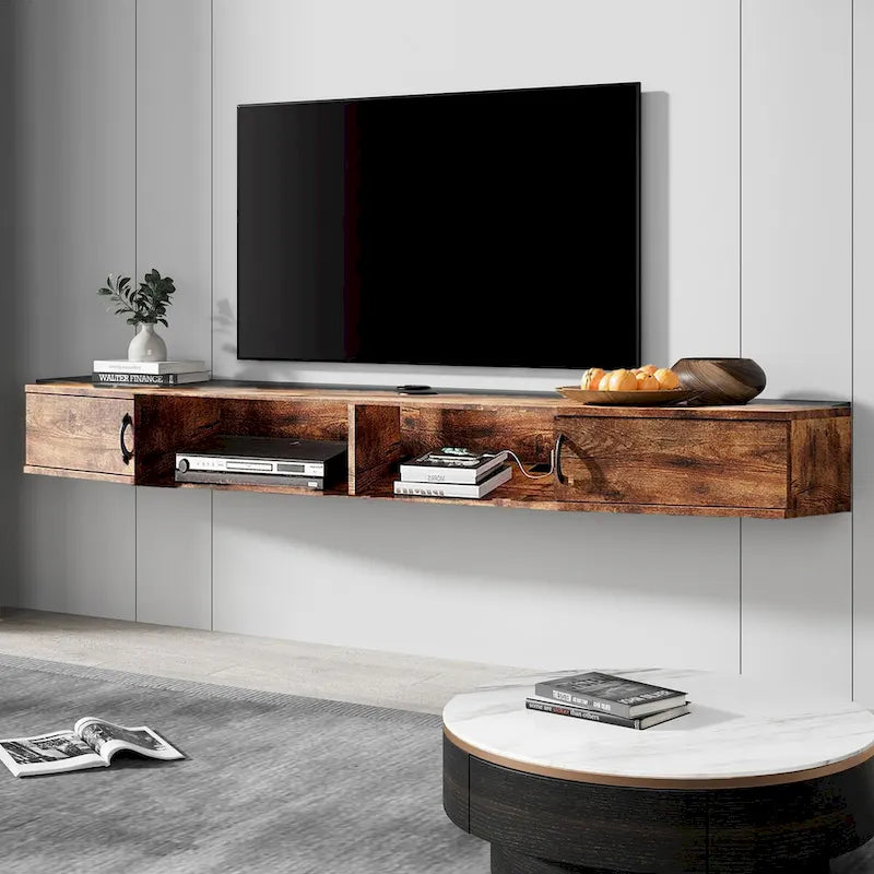 FITUEYES Meuble TV Mural Console Flottante Étagère de Rangement pour Bureau