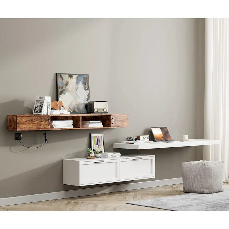 FITUEYES Meuble TV Mural Console Flottante Étagère de Rangement pour Bureau
