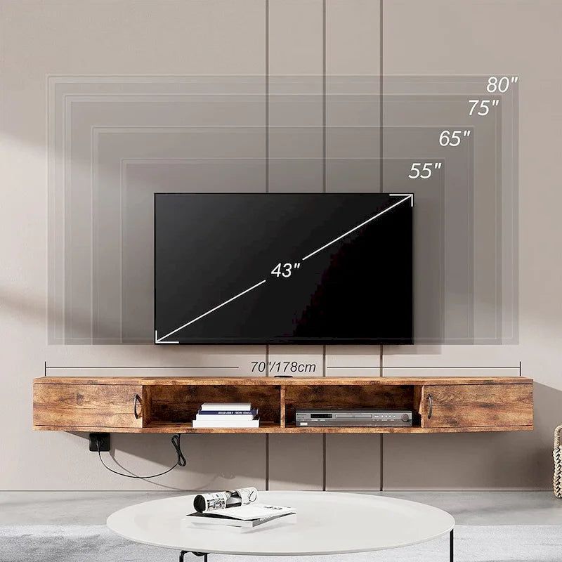 FITUEYES Meuble TV Mural Console Flottante Étagère de Rangement pour Bureau