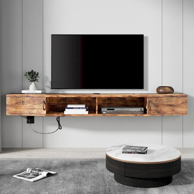 FITUEYES Meuble TV Mural Console Flottante Étagère de Rangement pour Bureau