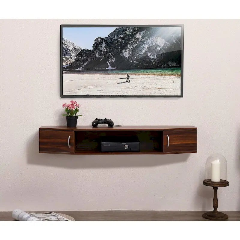 FITUEYES Meuble TV Mural Console Flottante Étagère de Rangement pour Bureau
