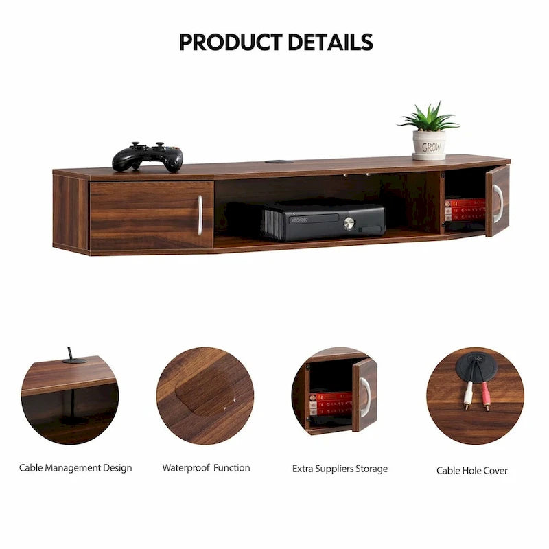 FITUEYES Meuble TV Mural Console Flottante Étagère de Rangement pour Bureau