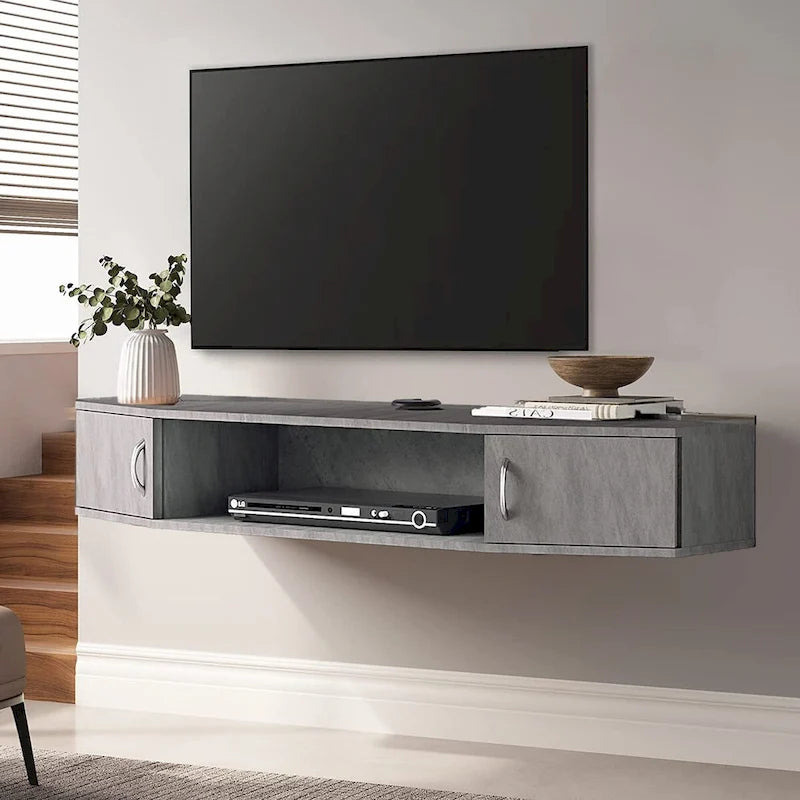 FITUEYES Meuble TV Mural Console Flottante Étagère de Rangement pour Bureau