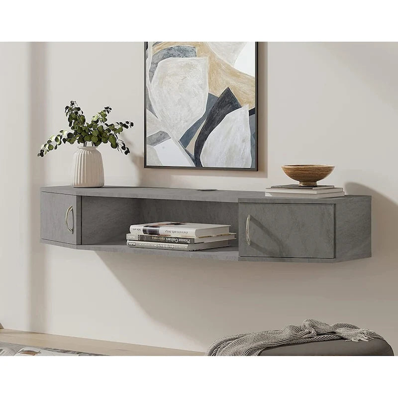 FITUEYES Meuble TV Mural Console Flottante Étagère de Rangement pour Bureau