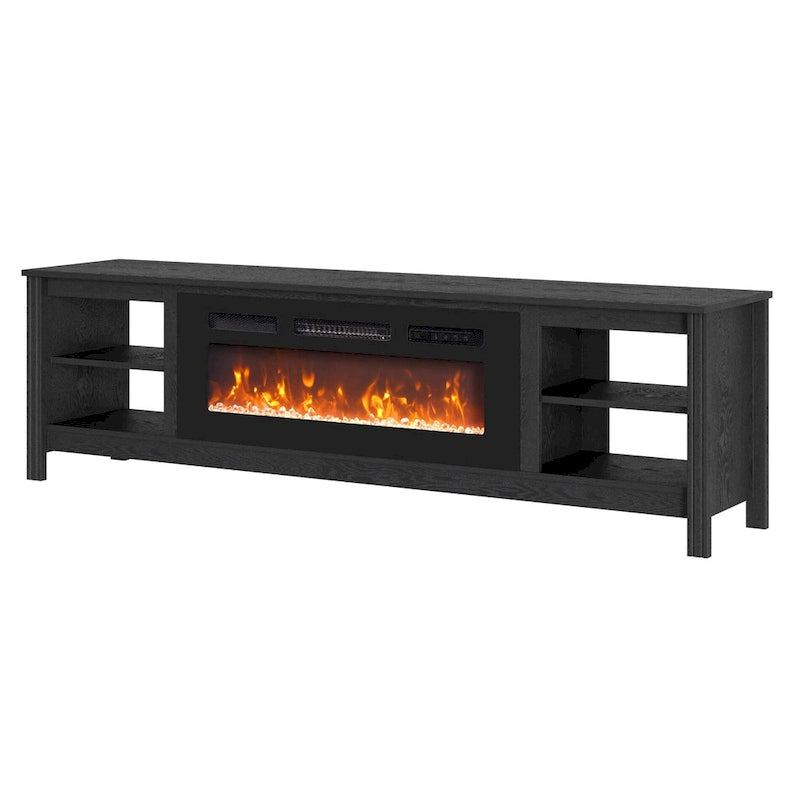 Meuble TV Classique de 70 Pouces, Console TV pour Téléviseur de 75 Pouces avec LED