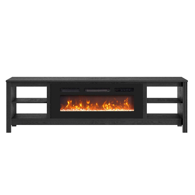 Meuble TV Classique de 70 Pouces, Console TV pour Téléviseur de 75 Pouces avec LED