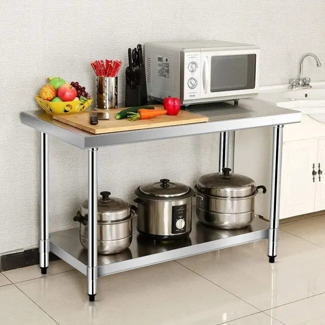 Table de travail de cuisine commerciale en acier inoxydable – 36 po L x 24 po l x 35 po H