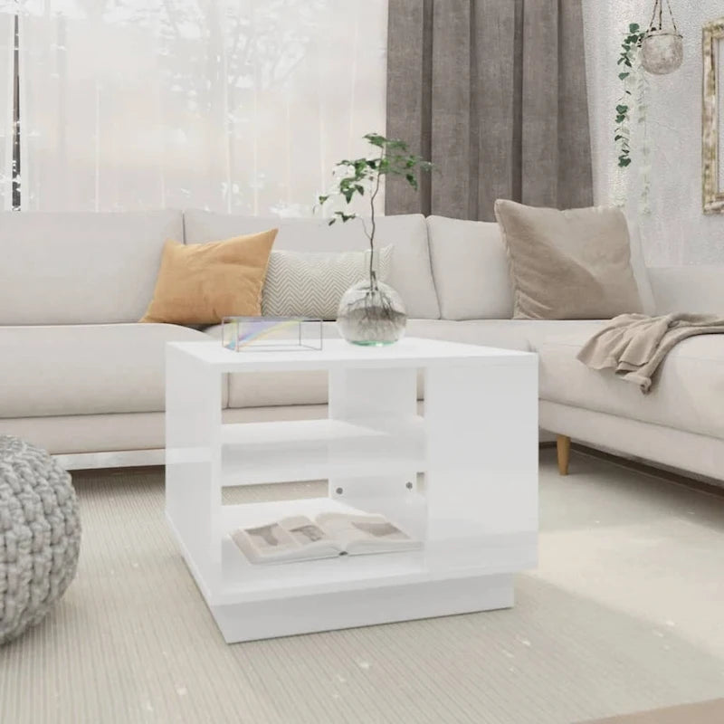 vidaXL Stolik kawowy stolik pomocniczy boczny stolik pod sofę do salonu, materiał drewnopochodny - 55 x 55 x 43 cm
