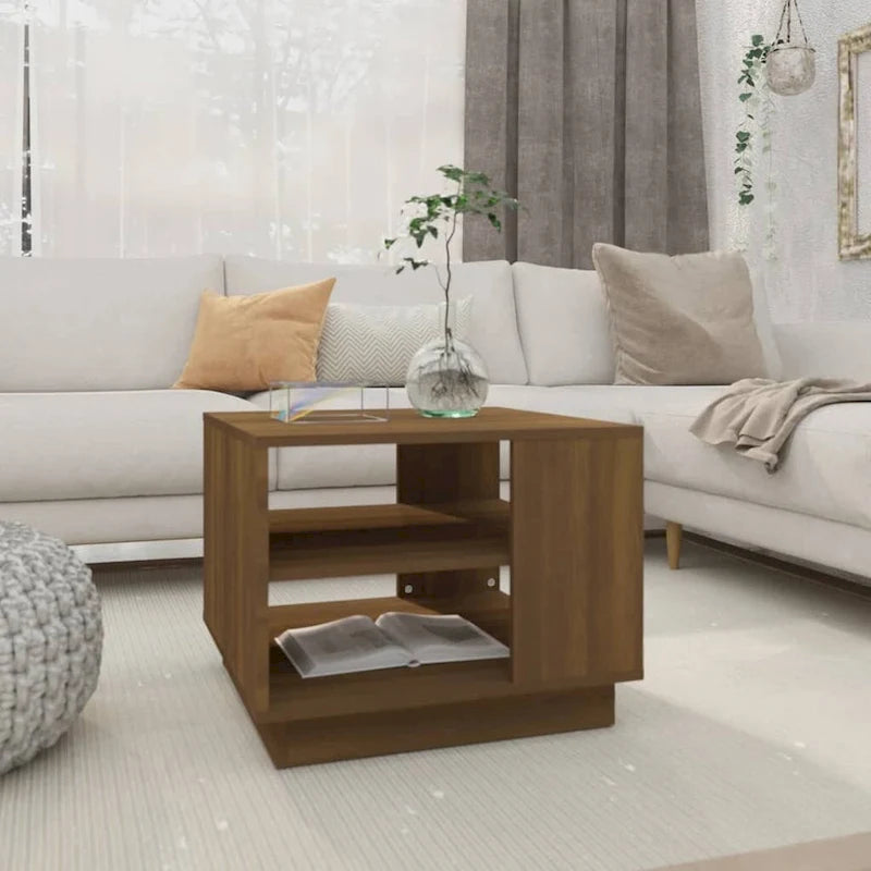 vidaXL Stolik kawowy stolik pomocniczy boczny stolik pod sofę do salonu, materiał drewnopochodny - 55 x 55 x 43 cm
