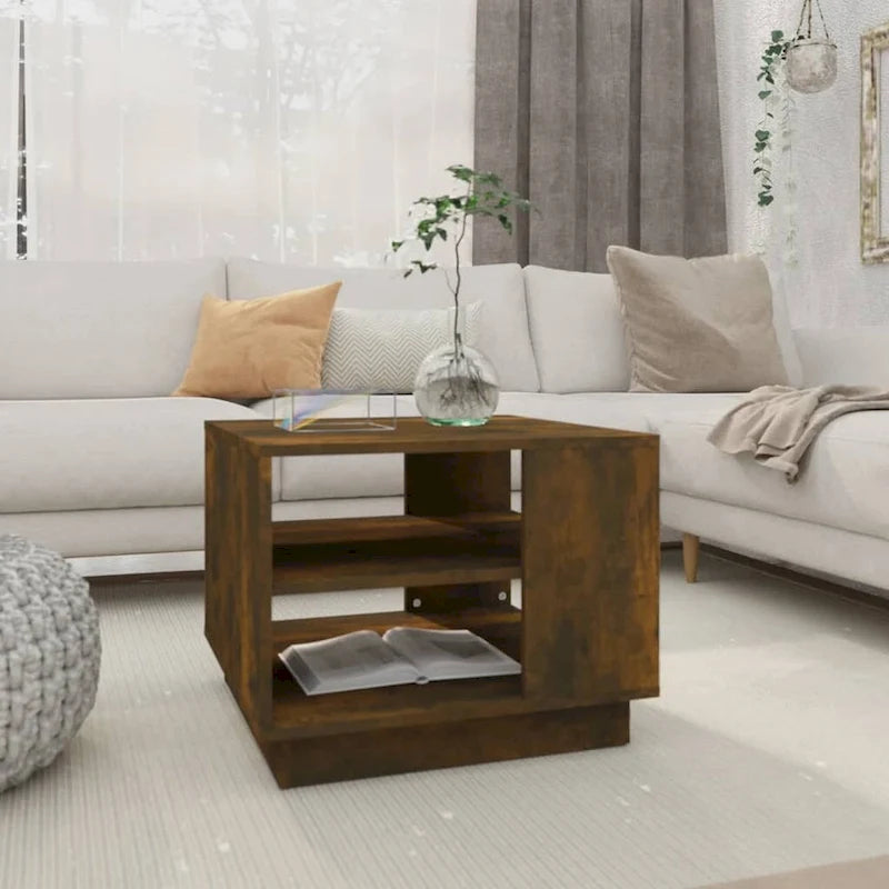 vidaXL Stolik kawowy stolik pomocniczy boczny stolik pod sofę do salonu, materiał drewnopochodny - 55 x 55 x 43 cm