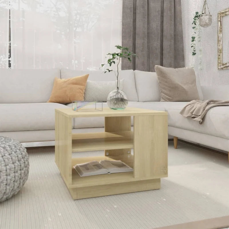 vidaXL Stolik kawowy stolik pomocniczy boczny stolik pod sofę do salonu, materiał drewnopochodny - 55 x 55 x 43 cm