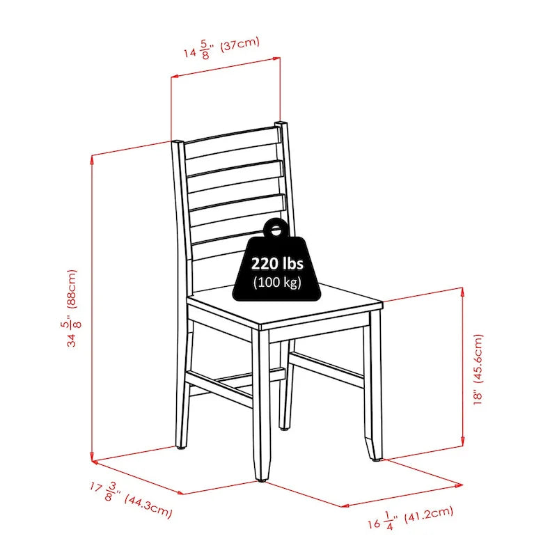 Table à abattants avec chaises à dossier ajouré, noyer