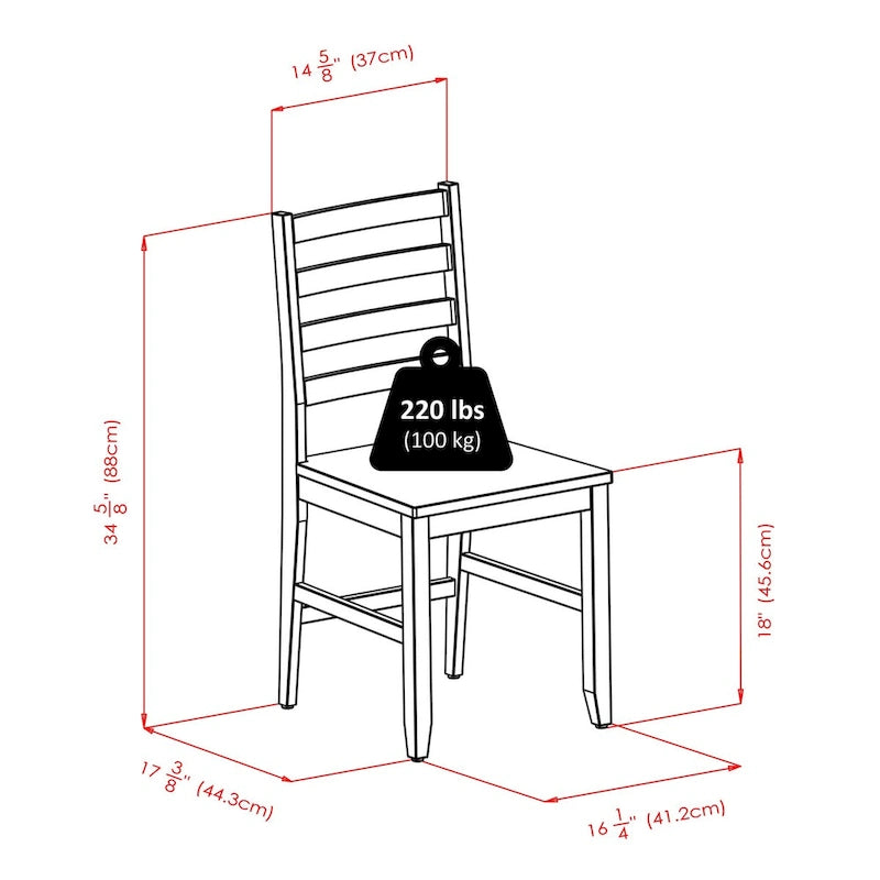 Table à abattants avec chaises à dossier ajouré, noyer