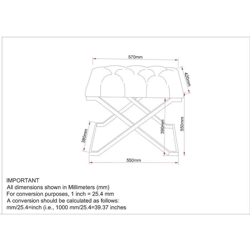 Banc simple contemporain ivoire et or de 22 pouces avec capitonnage