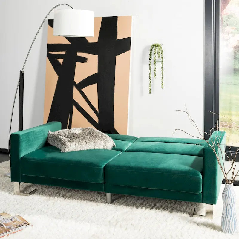 SAFAVIEH Spring Canapé-lit deux-en-un moderne pliable beige
