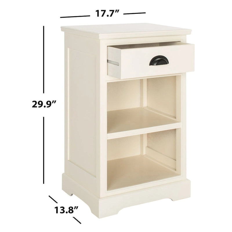 SAFAVIEH Clemie, table d'appoint de rangement grise - 17,7 x 13,8 x 29,9 - 18Wx14Dx30H