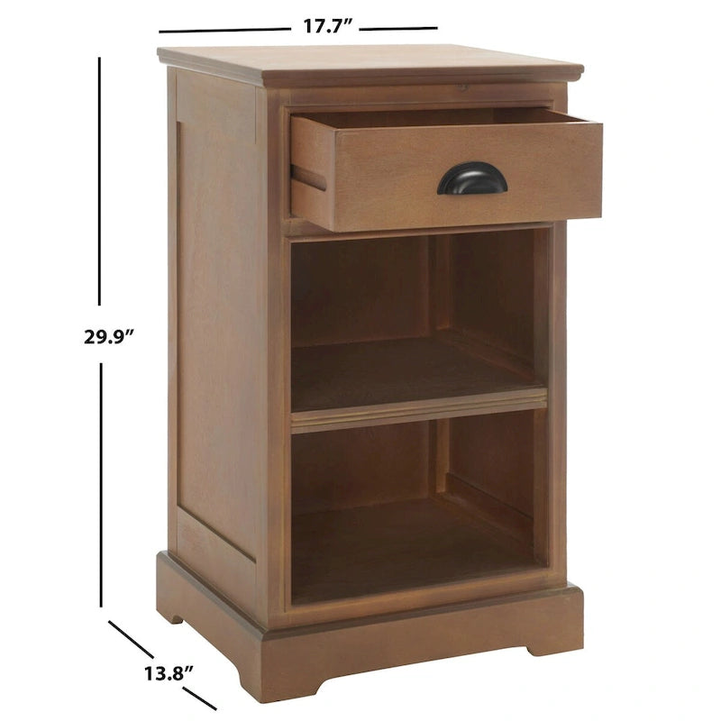 SAFAVIEH Clemie, table d'appoint de rangement grise - 17,7 x 13,8 x 29,9 - 18Wx14Dx30H
