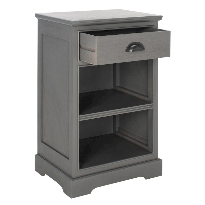 SAFAVIEH Clemie, table d'appoint de rangement grise - 17,7 x 13,8 x 29,9 - 18Wx14Dx30H