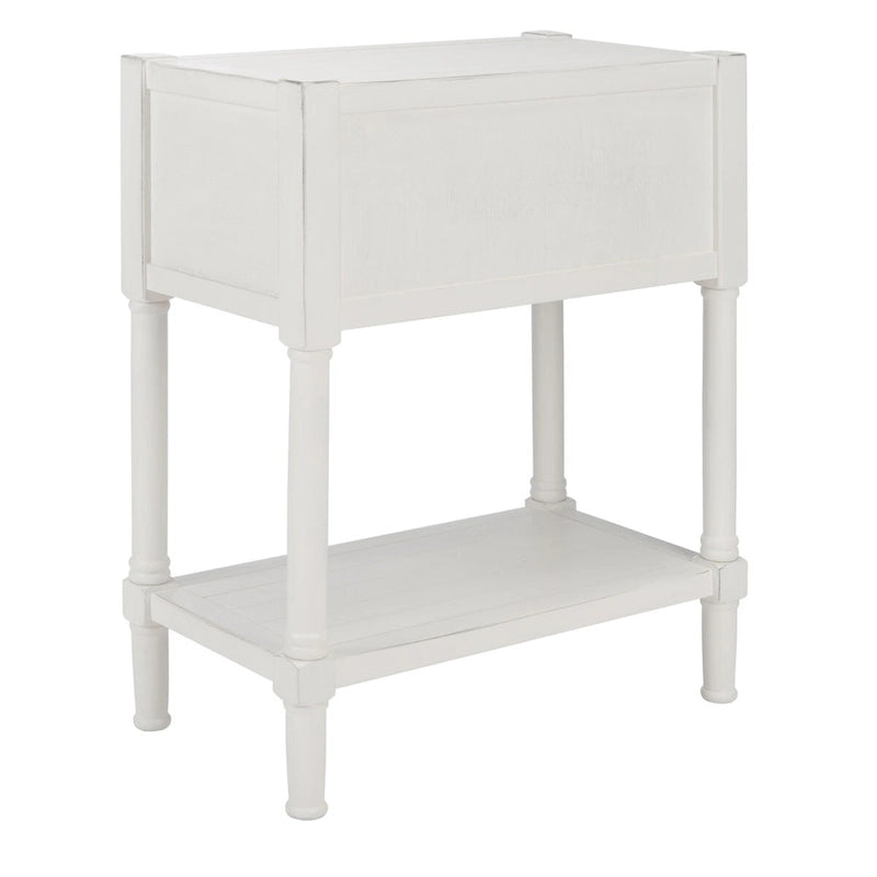 Console de table SAFAVIEH Philomene vieillie blanche à 3 tiroirs - 23,5 L x 13 P x 29,5 H - 24Lx13Px30H