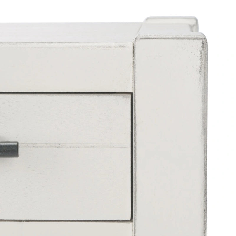 Console de table SAFAVIEH Philomene vieillie blanche à 3 tiroirs - 23,5 L x 13 P x 29,5 H - 24Lx13Px30H