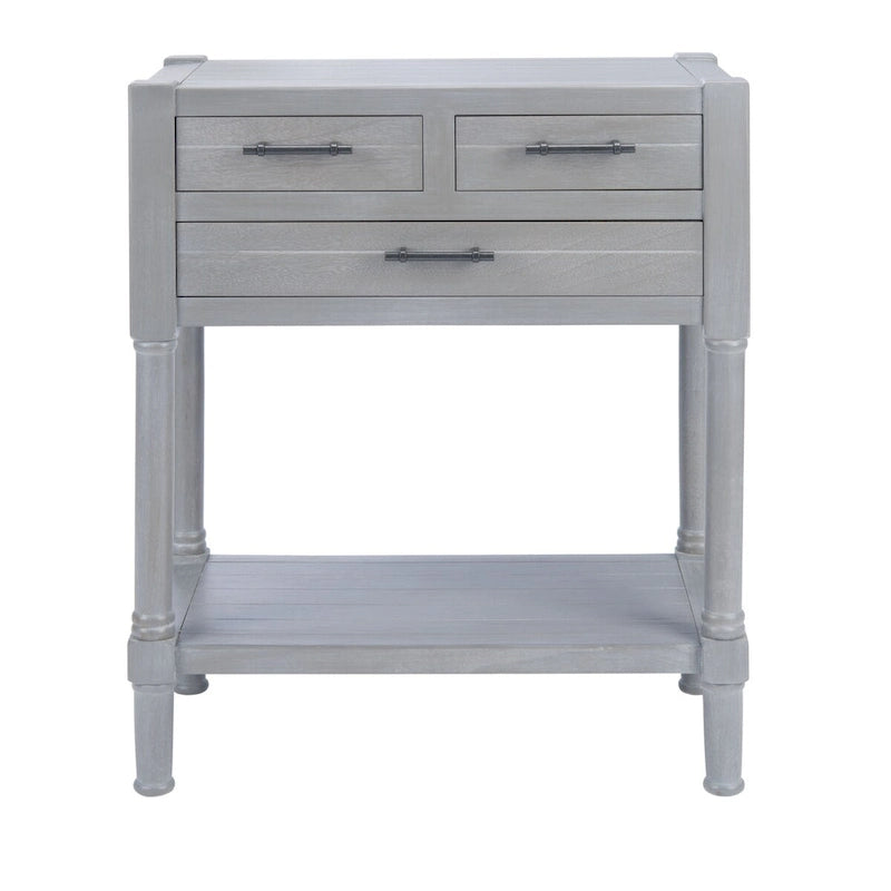 Console de table SAFAVIEH Philomene vieillie blanche à 3 tiroirs - 23,5 L x 13 P x 29,5 H - 24Lx13Px30H