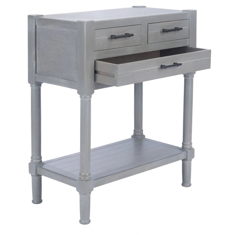 Console de table SAFAVIEH Philomene vieillie blanche à 3 tiroirs - 23,5 L x 13 P x 29,5 H - 24Lx13Px30H