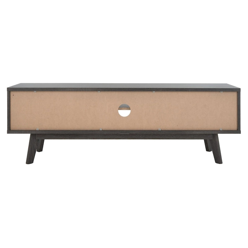 SAFAVIEH Teela Meuble TV multimédia de rangement Noyer 59 pouces - 59 L x 15 P x 19 H - 59Lx15Px19H
