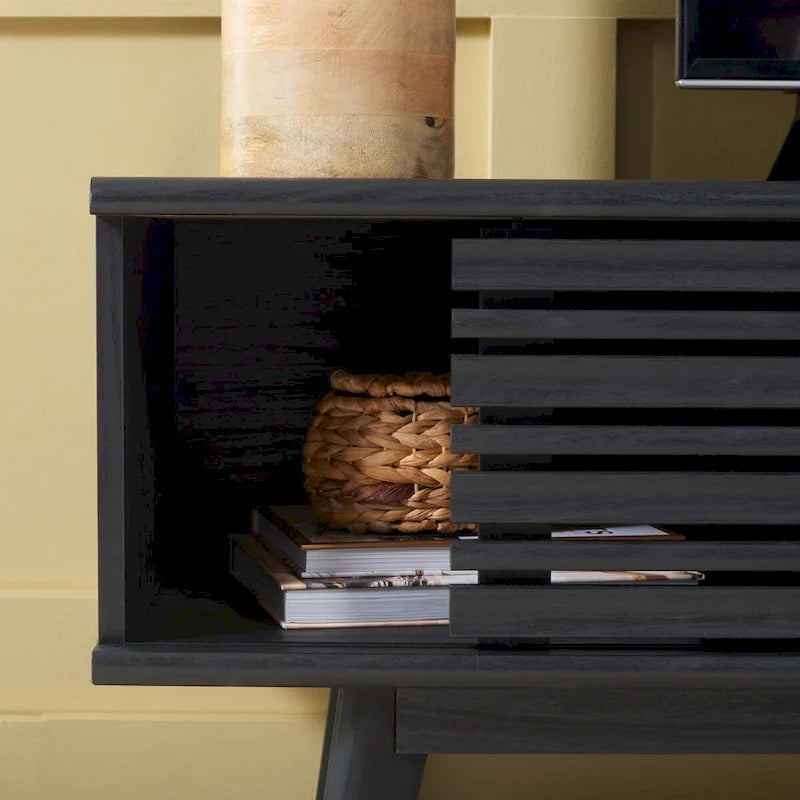 SAFAVIEH Teela Meuble TV multimédia de rangement Noyer 59 pouces - 59 L x 15 P x 19 H - 59Lx15Px19H