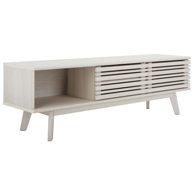SAFAVIEH Teela Meuble TV multimédia de rangement Noyer 59 pouces - 59 L x 15 P x 19 H - 59Lx15Px19H