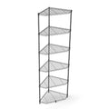 Étagère d'angle autoportante robuste à 6 niveaux pour rangement et exposition