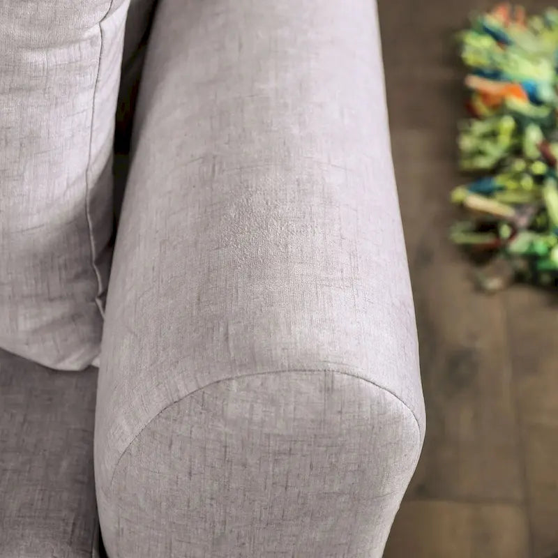 Canapé rembourré en tissu gris clair contemporain Leonine par Furniture of America