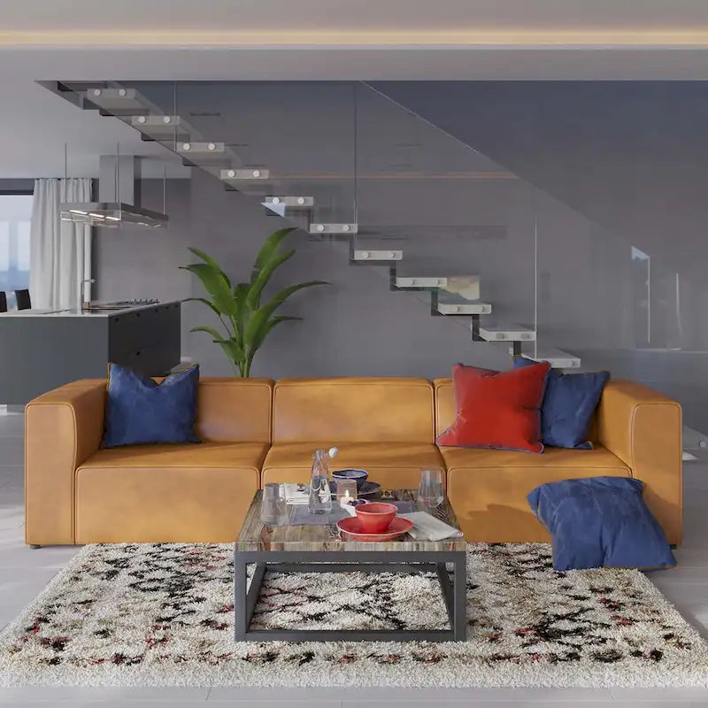 Narożna sofa trzyczęściowa Mingle ze skóry wegańskiej