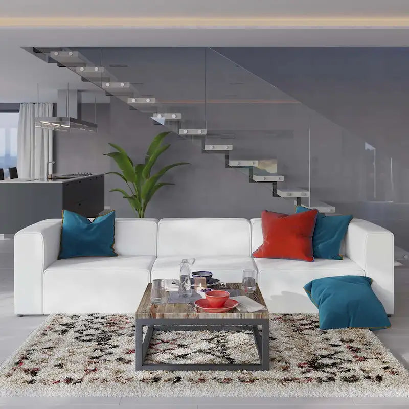 Narożna sofa trzyczęściowa Mingle ze skóry wegańskiej