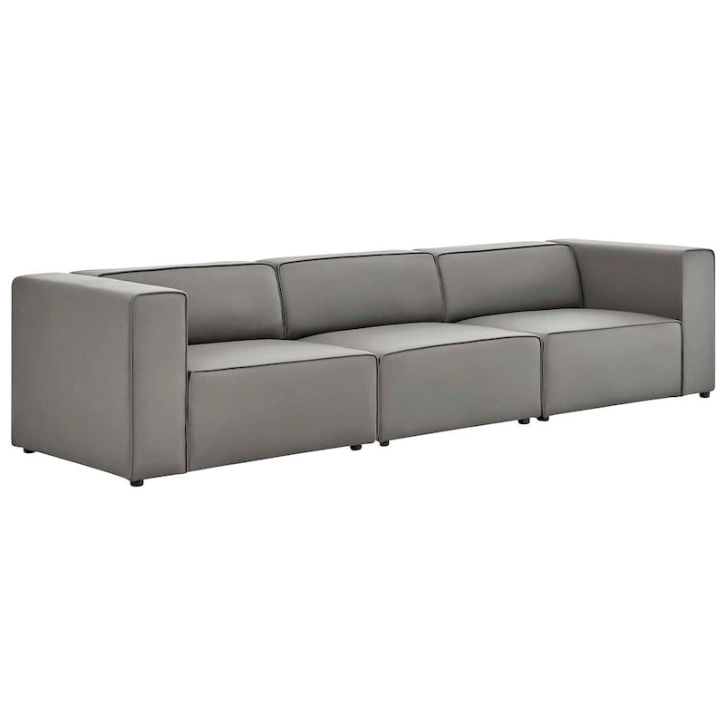 Narożna sofa trzyczęściowa Mingle ze skóry wegańskiej