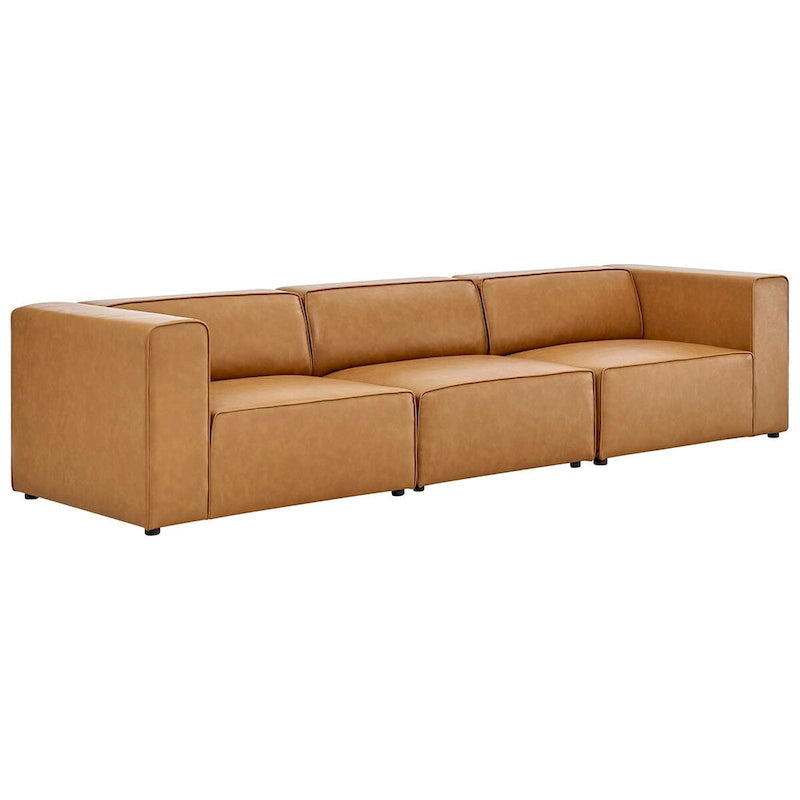 Narożna sofa trzyczęściowa Mingle ze skóry wegańskiej