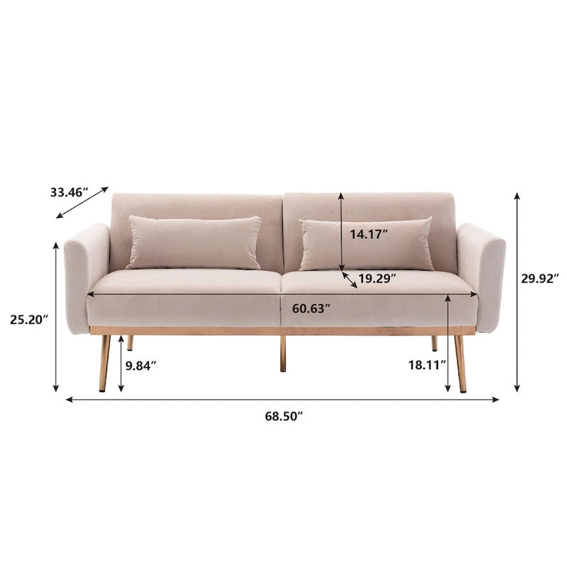 Sofa rozkładana Clihome Biscuit z materacem