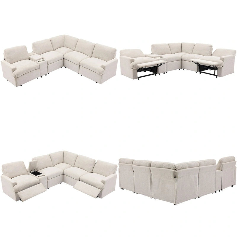 Narożna Sofa Rozkładana Elektrycznie do Kina Domowego