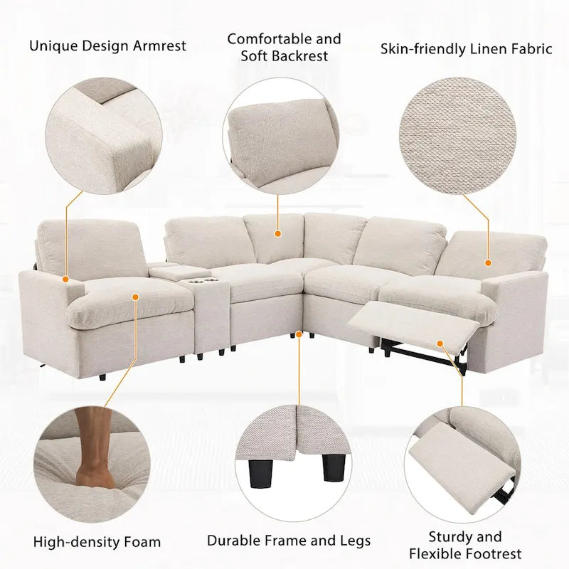 Narożna Sofa Rozkładana Elektrycznie do Kina Domowego