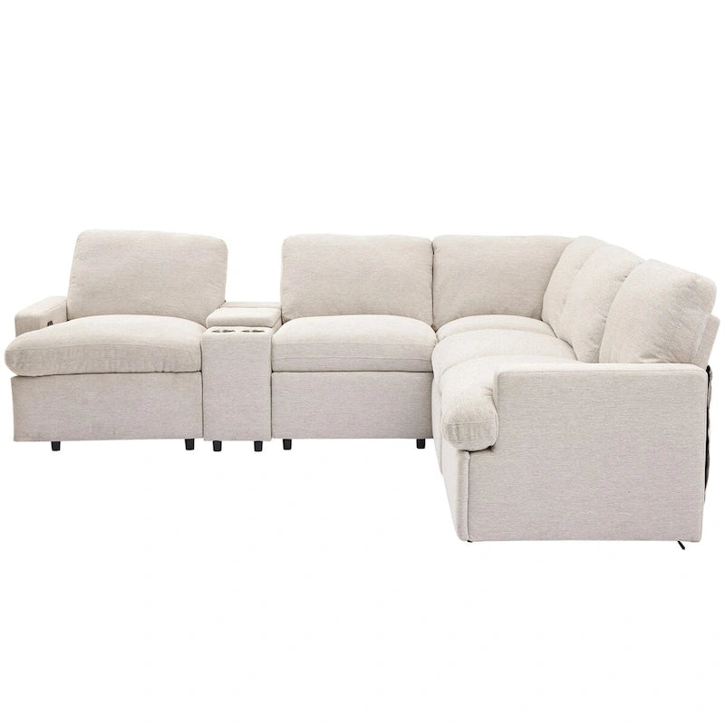 Narożna Sofa Rozkładana Elektrycznie do Kina Domowego