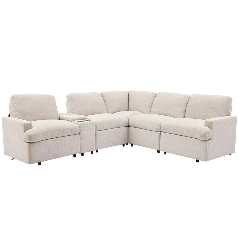 Narożna Sofa Rozkładana Elektrycznie do Kina Domowego