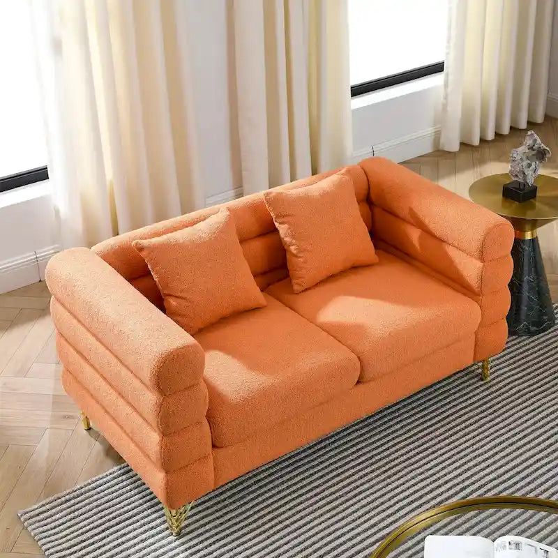 Wielkogabarytowa sofa dwuosobowa z głębokim siedziskiem i 2 poduszkami