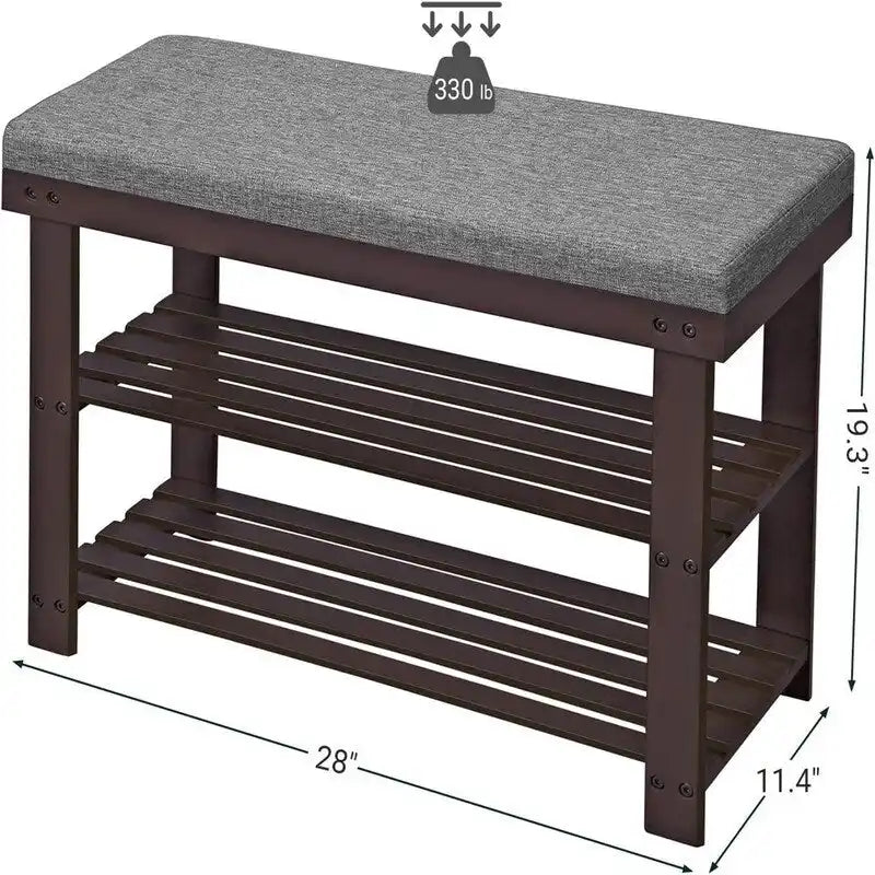 3-poziomowy stojak na buty - 11,4D x 28W x 19,3H