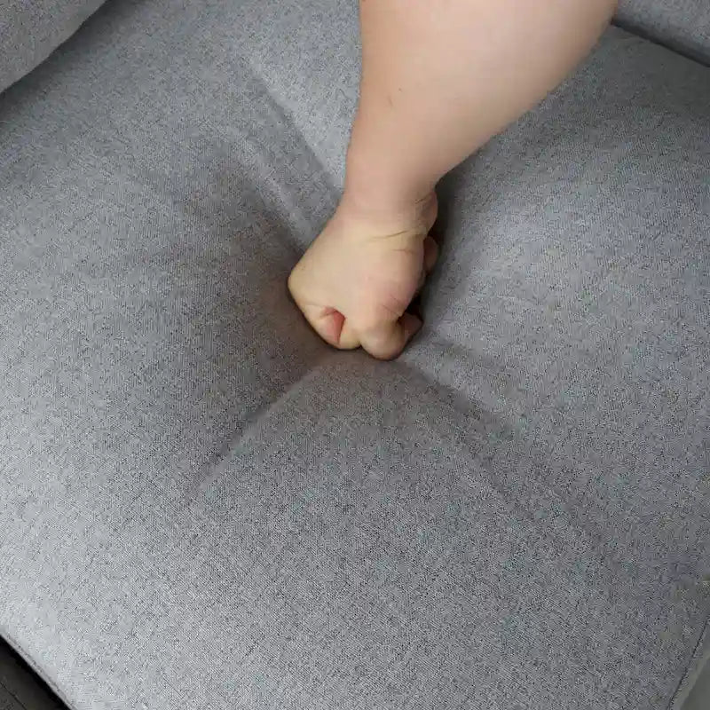 Kanapa tapicerowana tkaniną lnianą z miejscem do przechowywania, 3-osobowa sofa z ramą z litego drewna, okrągłymi podłokietnikami i zdejmowanymi poszewkami na poduszki.