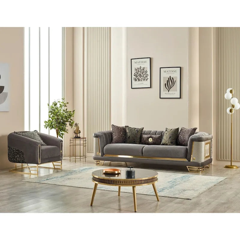 Zestaw Roseau 2-częściowy do salonu (1 Sofa i 1 Fotel)