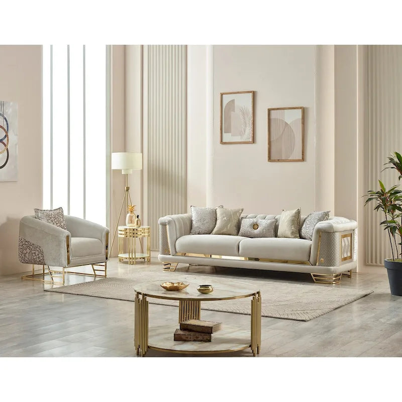 Zestaw Roseau 2-częściowy do salonu (1 Sofa i 1 Fotel)
