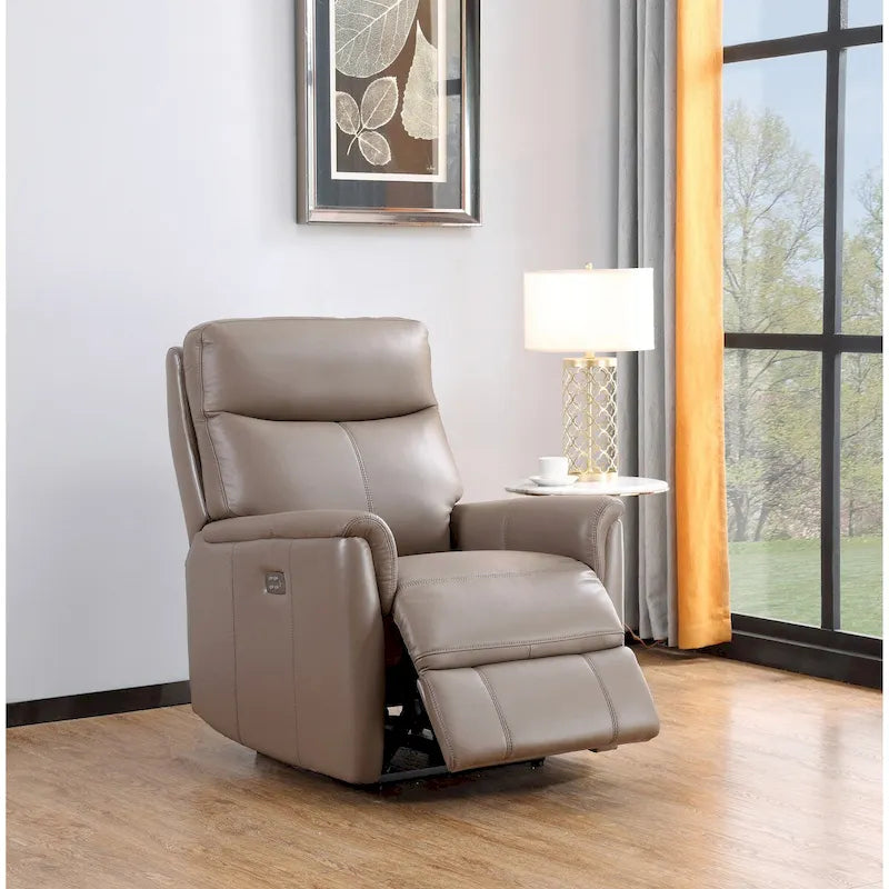 Fauteuil inclinable zéro gravité en cuir pleine fleur avec appuie-tête motorisé Hydeline Layla